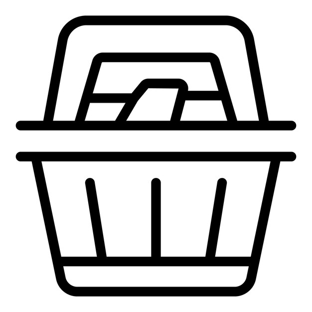 Icono de cesta de compras Contorno icono de vector de cesta de compras para diseño web aislado sobre fondo blanco