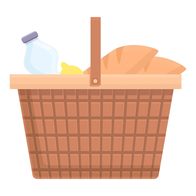Icono de cesta de fin de semana Dibujos animados y plano de icono de vector de cesta de fin de semana para diseño web aislado sobre fondo blanco