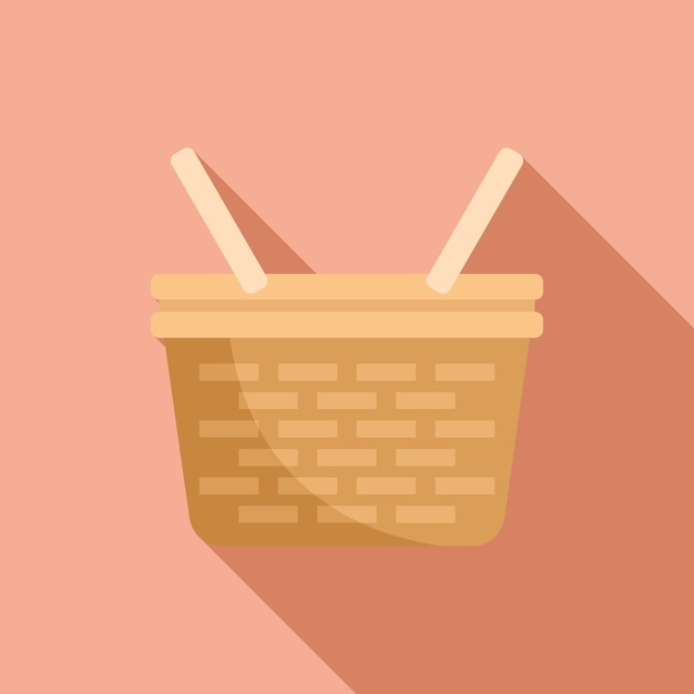 Vector icono de cesta de frutas vector plano picnic mimbre caja de mango