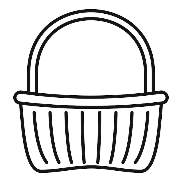 Icono de cesta de mimbre Icono de vector de cesta de mimbre de esquema para diseño web aislado sobre fondo blanco