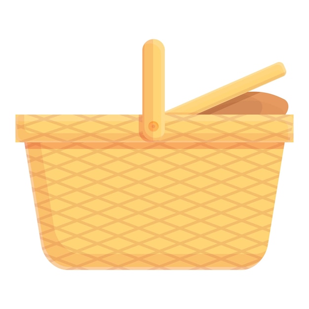 Icono de cesta de picnic al aire libre Caricatura y plano de icono de vector de cesta de picnic al aire libre para diseño web aislado sobre fondo blanco