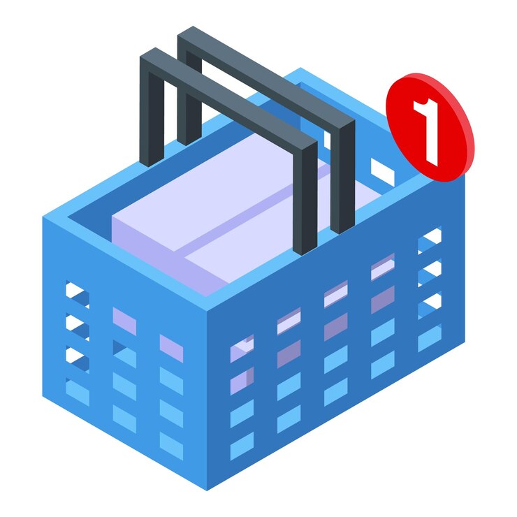 Vector icono de cesta de tienda de tecnología vector isométrico tienda minorista mall supermercado