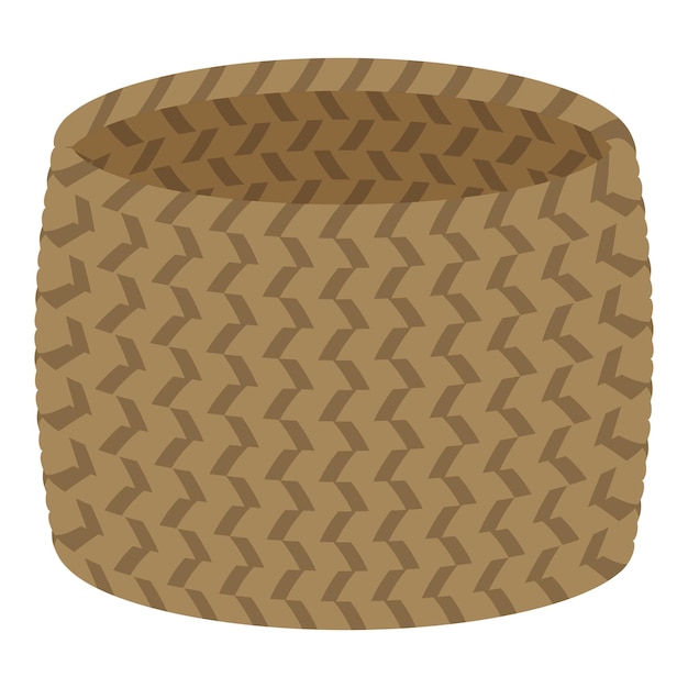 Icono de cesta de yute vector de dibujos animados cuerda natural atado náutico