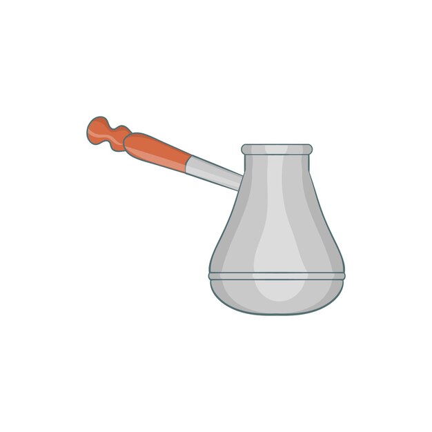 Icono de Cezve en estilo de dibujos animados sobre un fondo blanco