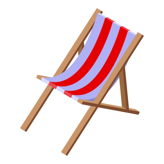 Icono de chaise longue solarium Isométrico de icono de vector de chaise longue solarium para diseño web aislado sobre fondo blanco