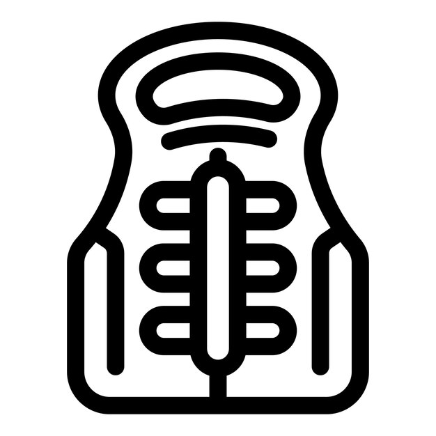 Icono de chaleco salvavidas que representa un dispositivo de flotación para la seguridad en el agua