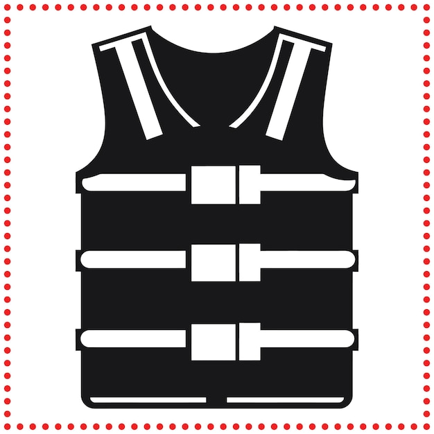 Icono de chaleco de seguridad para trabajadores de la construcción en silueta monocromática simple para medidas de seguridad del proyecto