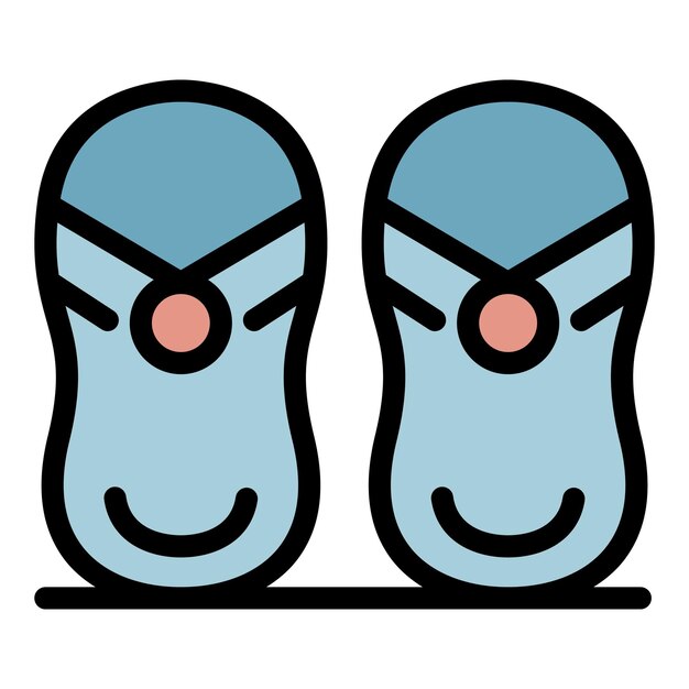 Vector el icono de las chanclas contorno de las chinclas icono vectorial color plano aislado