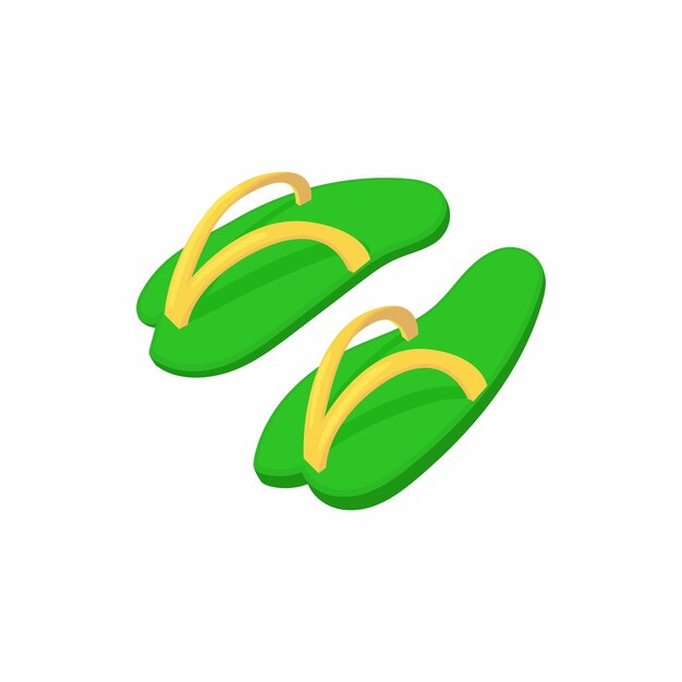 Icono de chanclas de verano en estilo de dibujos animados aislado sobre fondo blanco Símbolo de zapatos