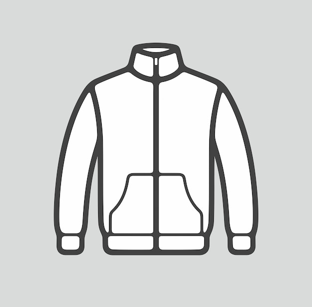 El icono de la chaqueta deportiva masculina en un fondo Ilustración vectorial