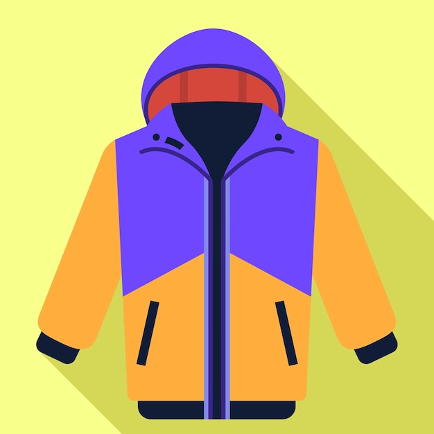 Vector icono de chaqueta de esquí ilustración plana del icono vectorial de chaqueta de esquí para el diseño web