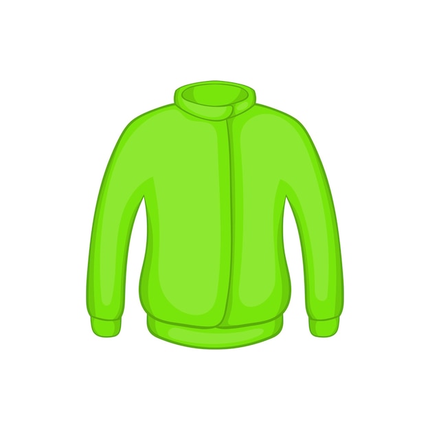 Vector icono de chaqueta de paintball verde en estilo de dibujos animados sobre un fondo blanco