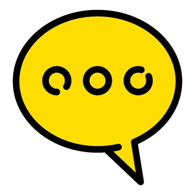 Icono de chat amarillo Contorno de icono de vector de chat amarillo para diseño web aislado sobre fondo blanco