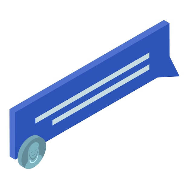 Icono de chat azul Isométrico del icono de vector de chat azul para diseño web aislado sobre fondo blanco