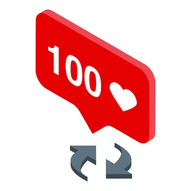 Icono de chat del botón Volver a publicar Isométrico del icono de vector de chat del botón Volver a publicar para diseño web aislado sobre fondo blanco