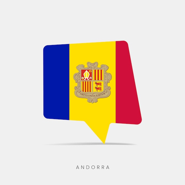 Icono de chat de burbuja de bandera de Andorra