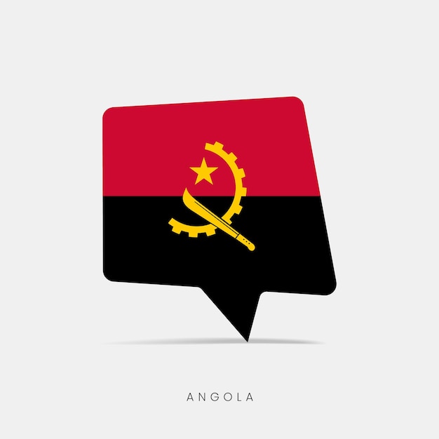 Icono de chat de burbuja de bandera de Angola