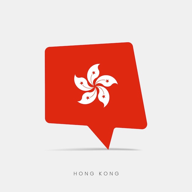 Vector icono de chat de burbuja de bandera de hong kong