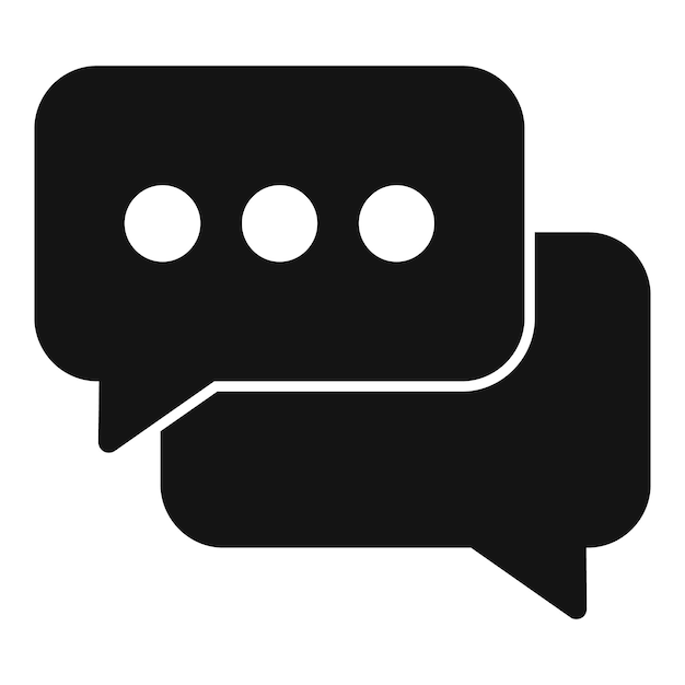 Icono de chat de información vector simple Llamada de contacto Atención al cliente
