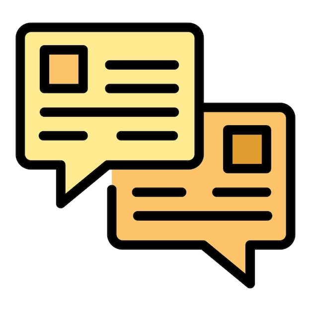 Icono de chat de internet contorno icono de vector de chat de internet para diseño web aislado en color de fondo blanco plano