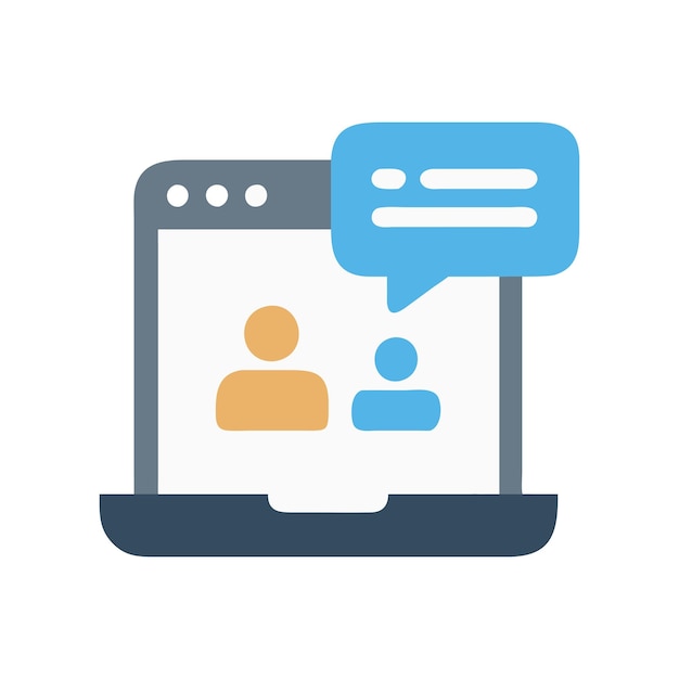 Icono de chat en línea para conversaciones digitales