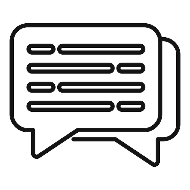 Icono de chat de llamada vector de contorno Página de contacto Información en línea