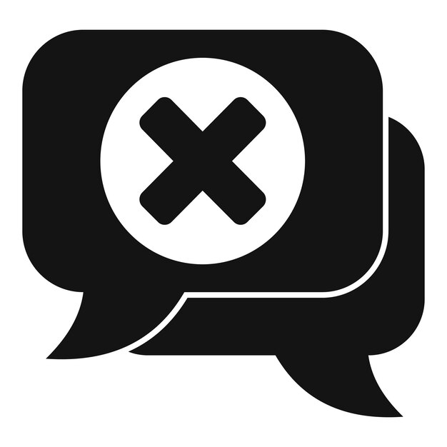 Icono de chat no me gusta simple vector Redes sociales Persona negativa