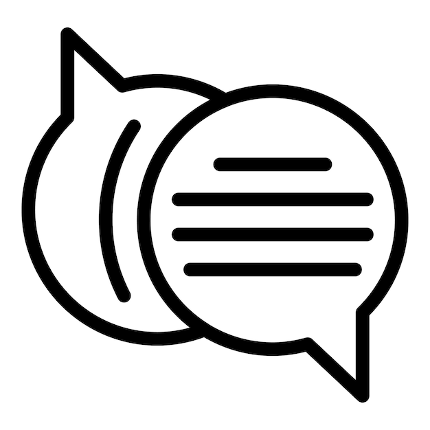 Icono de chat de reclutamiento Icono de vector de chat de reclutamiento de esquema para diseño web aislado sobre fondo blanco