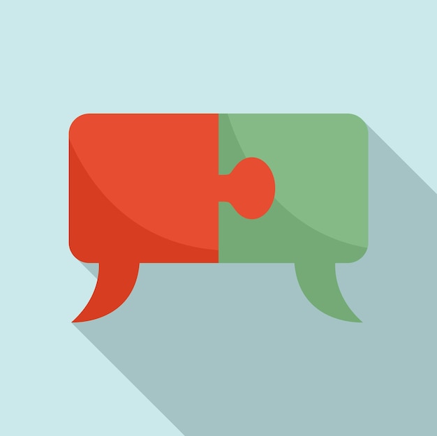 Icono de chat de rompecabezas de misión Ilustración plana del icono de vector de chat de rompecabezas de misión para diseño web
