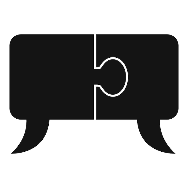 Icono de chat de rompecabezas de misión Ilustración simple del icono de vector de chat de rompecabezas de misión para isol de diseño web