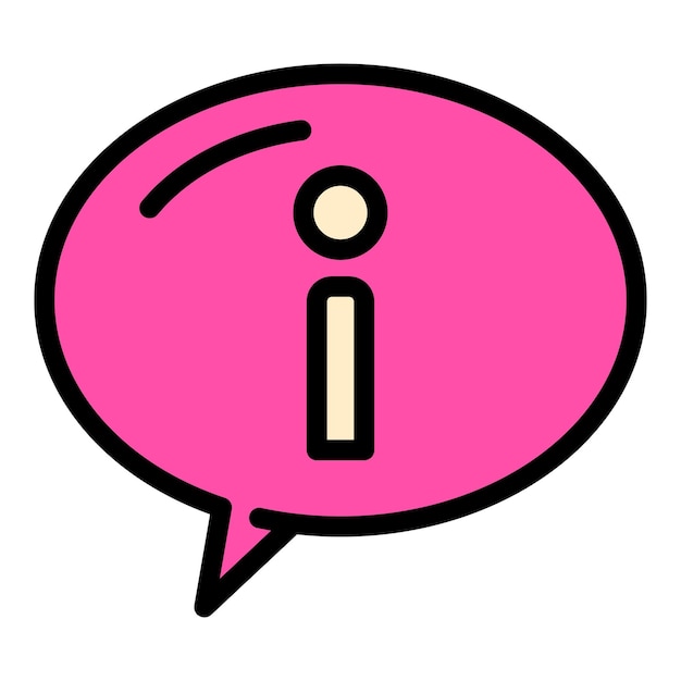 Icono de chat de servicio de información contorno de servicio de chat de información icono vectorial de color plano aislado