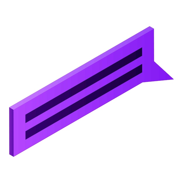 Icono de chat violeta Isométrico del icono de vector de chat violeta para diseño web aislado sobre fondo blanco