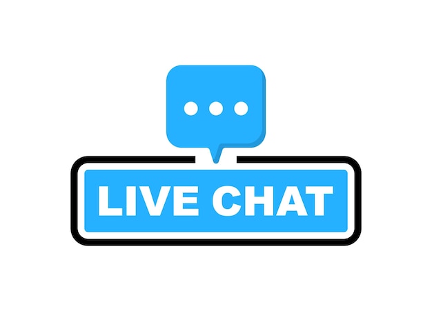 Vector icono de chat en vivo con burbuja de voz servicio de soporte