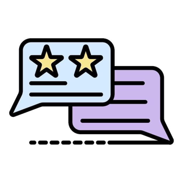 Icono de chat de votación Contorno icono de vector de chat de votación color plano aislado