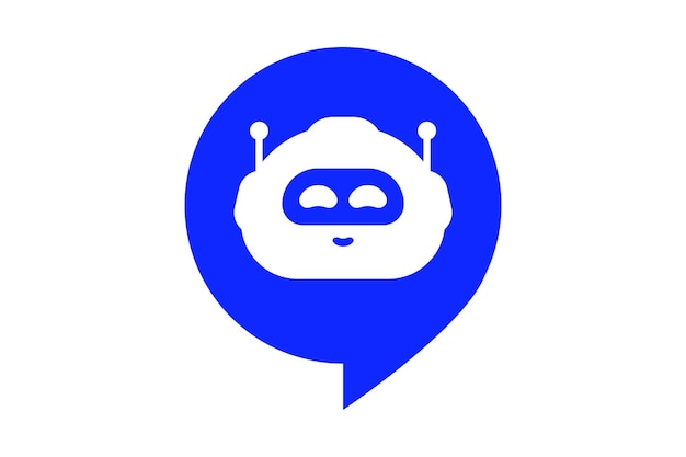 Icono de chatbot Concepto de logotipo de bot de chat Cabeza de robot en burbuja de voz aislada sobre fondo blanco Servicio de soporte bot Asistencia virtual de robot de sitio web o aplicaciones móviles Ilustración vectorial