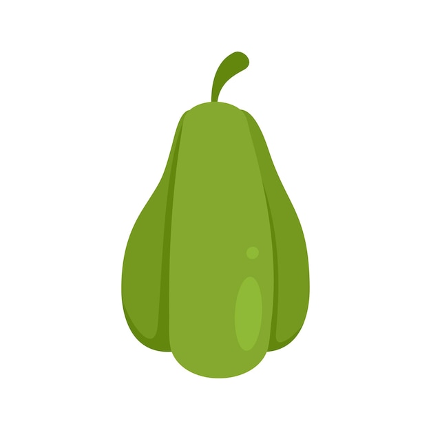 Icono de chayote verde Ilustración plana del icono de vector de chayote verde aislado sobre fondo blanco