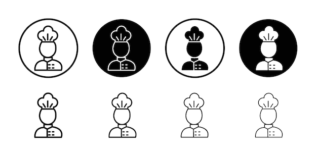El icono del chef es plano y el diseño del conjunto es simple