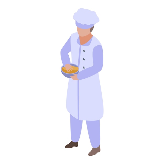Icono de chef panadero Isométrico del icono de vector de chef panadero para diseño web aislado sobre fondo blanco