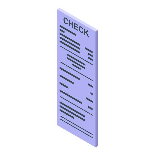Icono de cheque de pago móvil Isométrico del icono de vector de cheque de pago móvil para diseño web aislado sobre fondo blanco