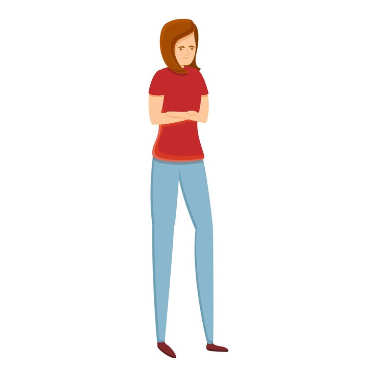 Vector icono de chica nerviosa icono vectorial de chica nervosa para el diseño web aislado en fondo blanco