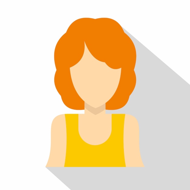 Icono de chica peluda ilustración plana de icono vectorial de chica pelo para la web aislado en fondo blanco