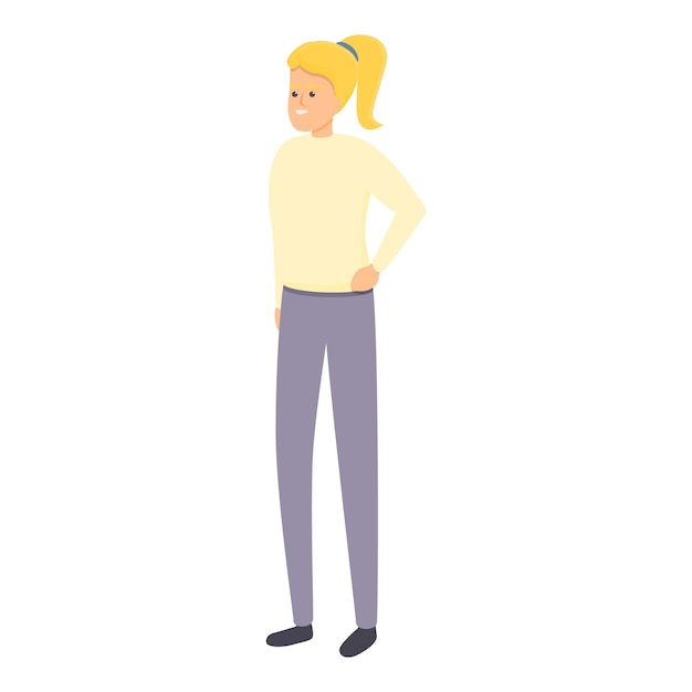 Icono de chica periodista Caricatura de icono de vector de chica periodista para diseño web aislado sobre fondo blanco