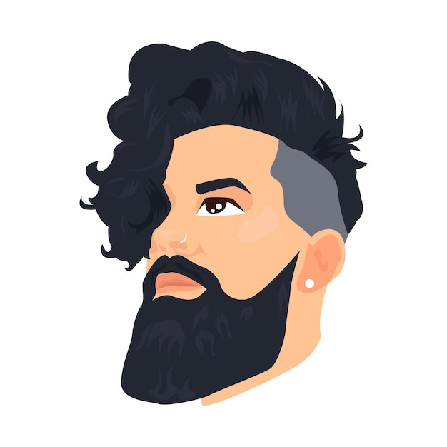 Icono de chico barbudo de moda Elemento vectorial de color de la colección de barbas Icono de chico barbudo de moda creativo para plantillas de diseño web e infografías