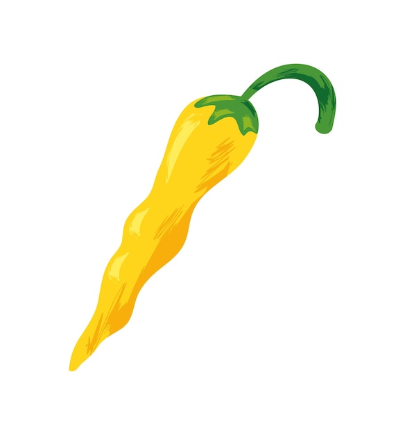 icono de chile amarillo aislado fondo blanco
