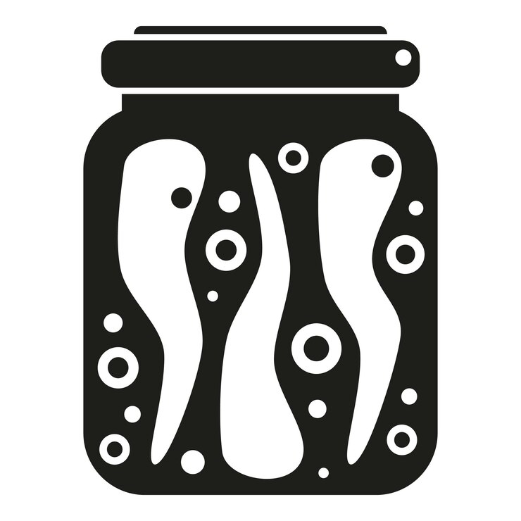 Vector icono de chile encurtido vector simple comida comiendo producto de lata
