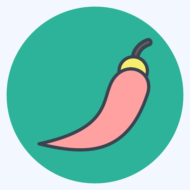 Icono Chili relacionado con Tailandia símbolo estilo de color mate diseño simple editable