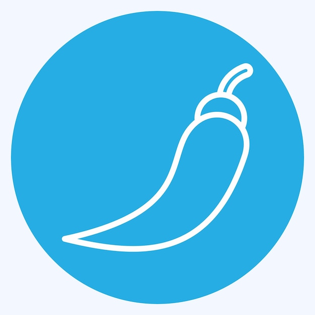 Icono Chili relacionado con Tailandia símbolo estilo de ojos azules diseño simple editable