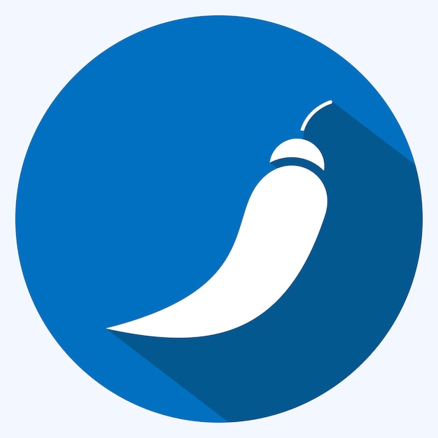 Icono Chili relacionado con Tailandia símbolo estilo de sombra larga diseño simple editable