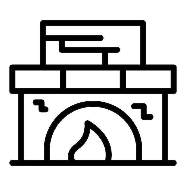 Vector icono de chimenea vector de contorno gas de horno industria de la madera