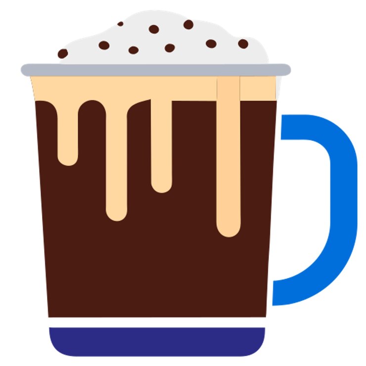 Vector el icono del chocolate caliente helado